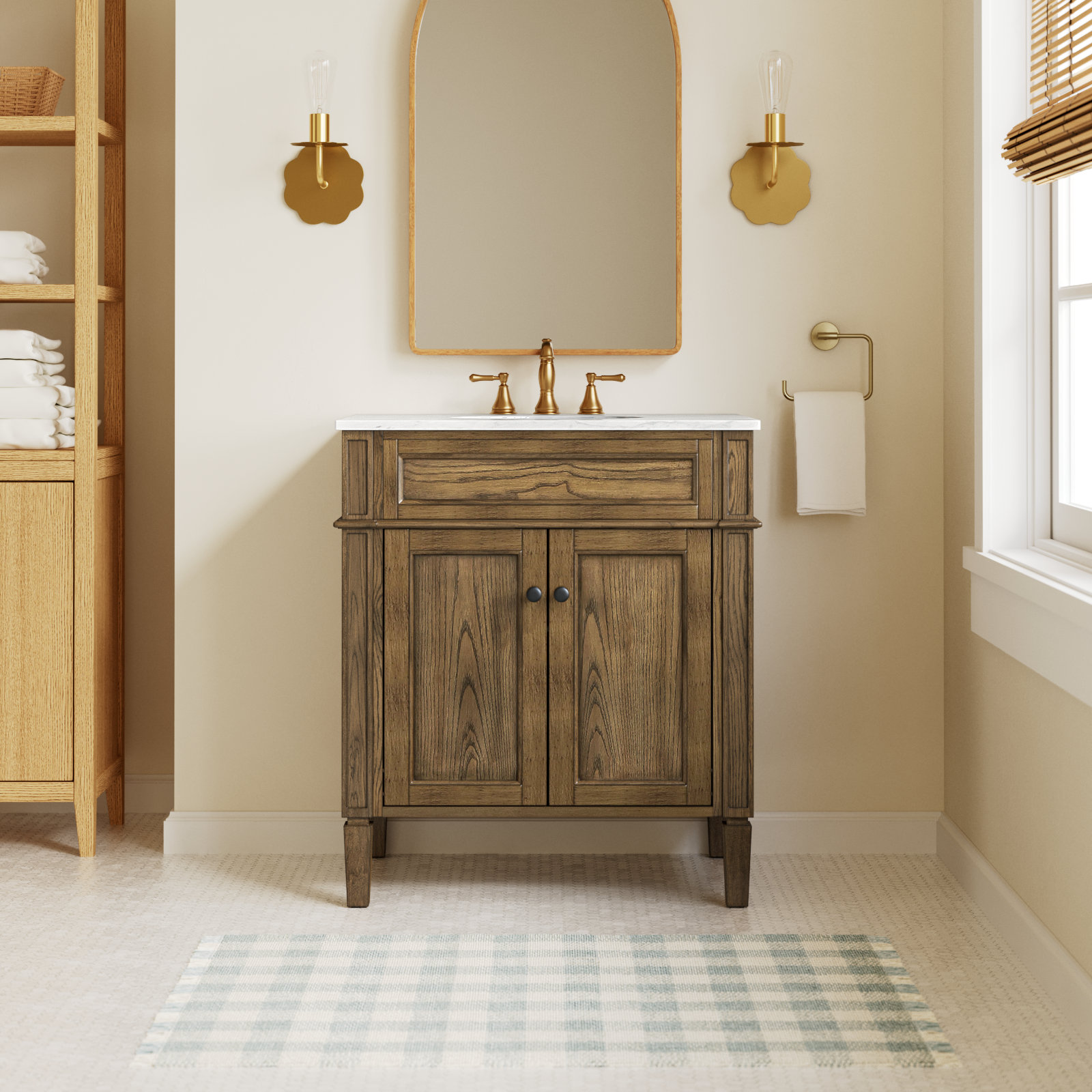 Rivers 30'' Single Bathroom Vanity, Driftwood