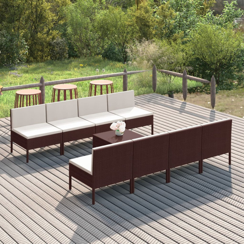 Ensemble de conversation modulaire avec coussins 6 pièces Lawenda, 8x middle + footrest