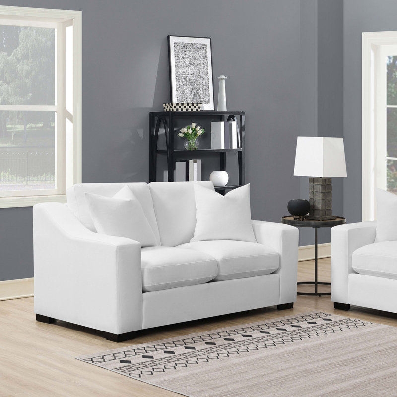 Upholstered Sloped Arm Loveseat