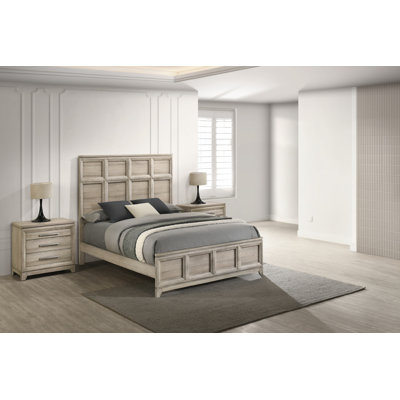 Weathered Greige 3 Piece Bedroom Set With Panel Bed