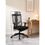 Fauteuil de direction haut dossier avec appui-tête et fonction verrouillable à 4 niveaux, capacité de 300 lb, noir