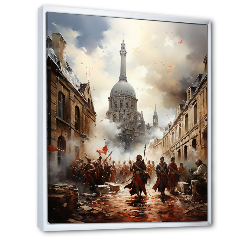 Gatevale Révolution française I, H 32 po x l 16 po x P 1 po, Cadre flottant blanc
