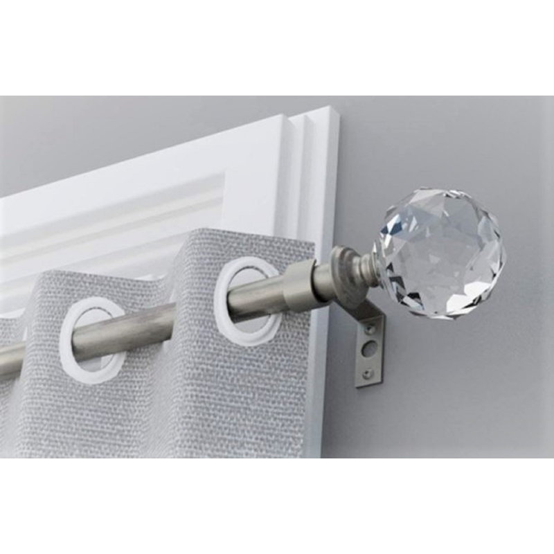 Tringle à rideaux simple réglable, 66" – 120", Nickel satiné