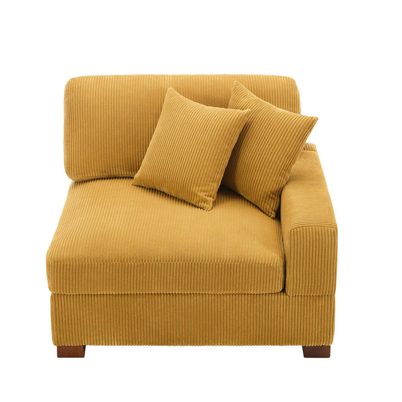 Milbrey 104.1Cm Wide Armchair, Orange Corduroy