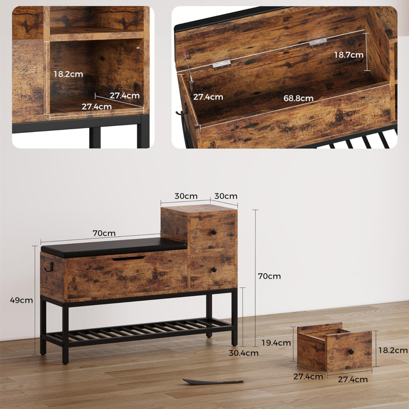 8 Pair Shoe Storage Bench