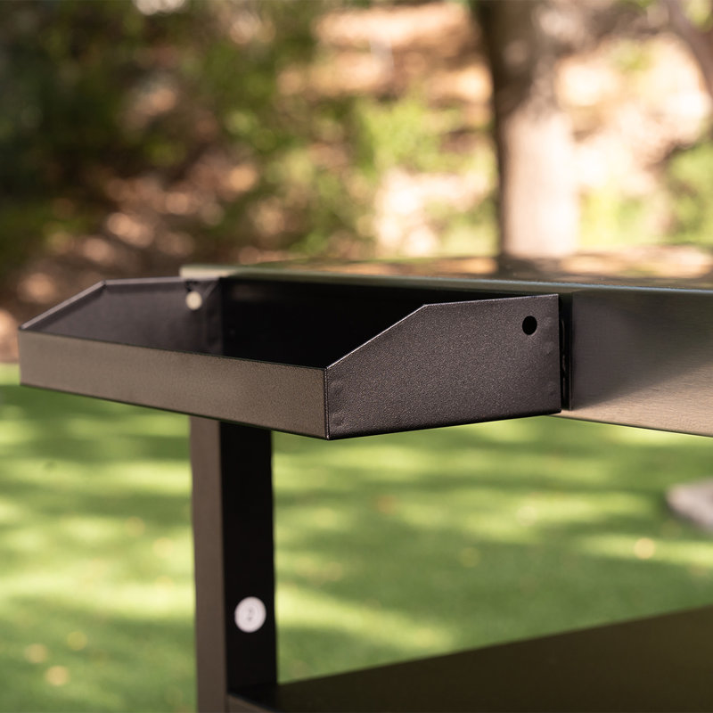 Chariot de préparation des aliments pour l'extérieur en acier inoxydable avec double tablette Nexgrill