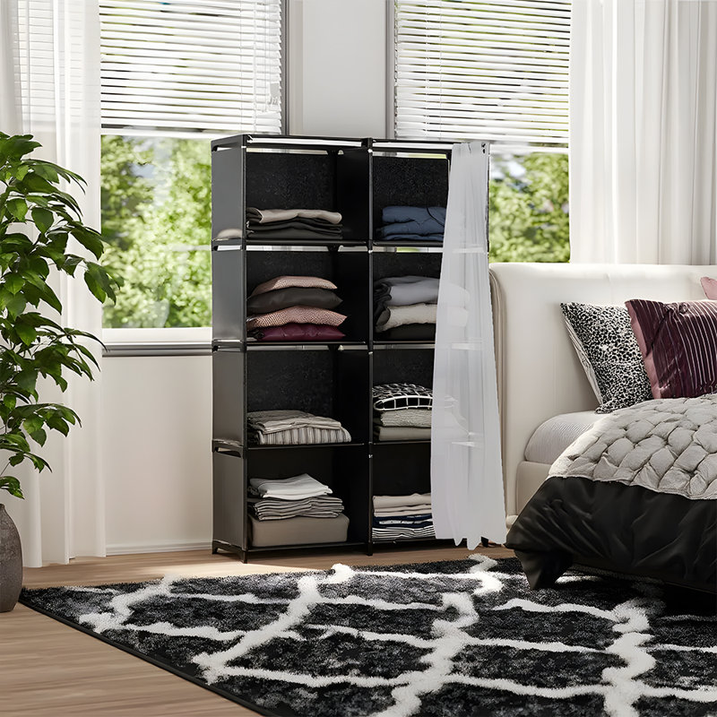 80cm Portable Wardrobe, Black