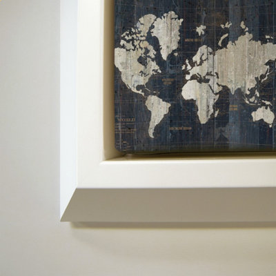 Old World Map Blue 2 by Wild Apple Portfolio - Graphic Art on Canvas