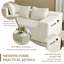 Canapé modulaire à assise profonde en forme de U Boneless, canapé rembourré en velours côtelé avec poches latérales