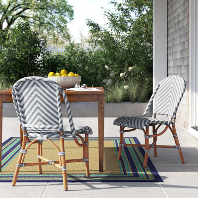 Chaise d'appoint Cleorand en osier / rotin blanc / gris