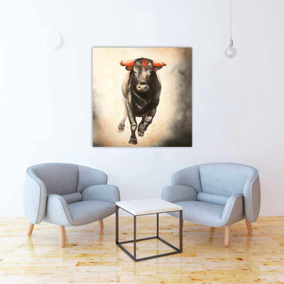 Bull Running - Livingroom Animals Canvas for Home Decor