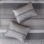 Ensemble de courtepointe réversible en jacquard 6 pièces avec coussins décoratifs gris / taupe très grand / très grand californien-131603193