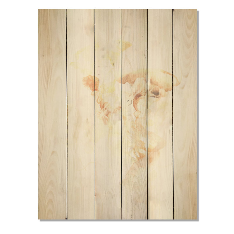 Minimalism White Jellyfish Dreams I - Jellyfish Wood Wall Art On Natural Pine Wood, 20" H x 10" W
