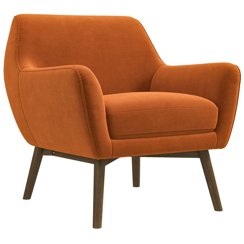 Méridienne Panom, Burnt Orange Cushion/Brown Frame