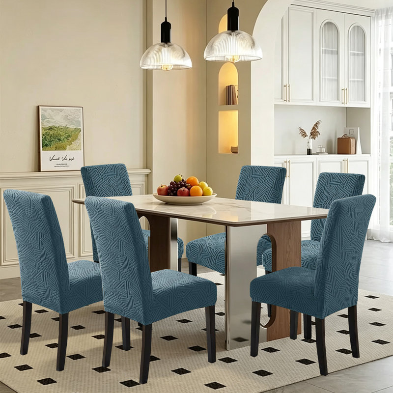 Housse extensible pour chaises de salle à manger, housse de chaise lavable, ensemble de 6, Vert forêt