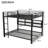 Black Metal Bunk Bed, Queen Over Queen, 6 Storage Cabinets, Led For Bed - Based Work In Black, , Cabinets Tidying Room