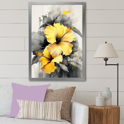 " Yellow And Grey Hibiscus Serenade "