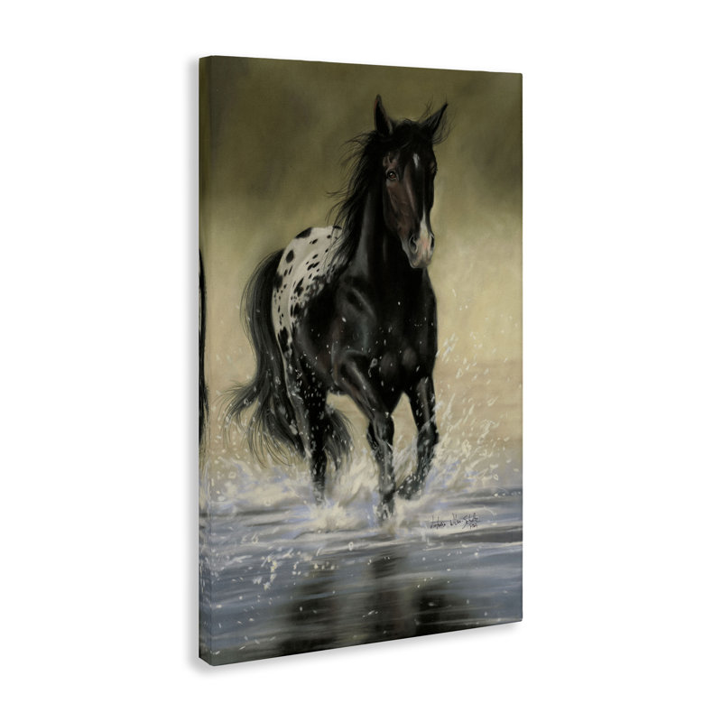 "Splashing Galloper Horse", art mural par Victoria Schultz, H 24 po x l 16 po
