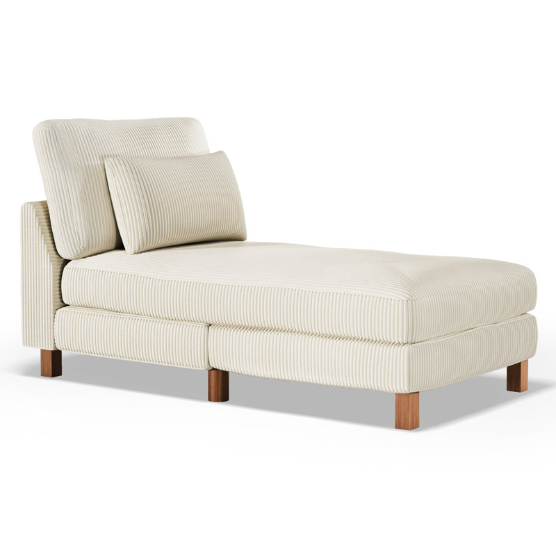 Upholstered Chaise Lounge, Beige