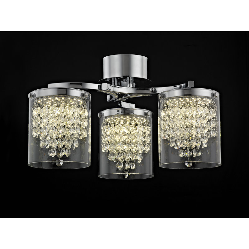 Zachery Glass LED Semi Flush Mount