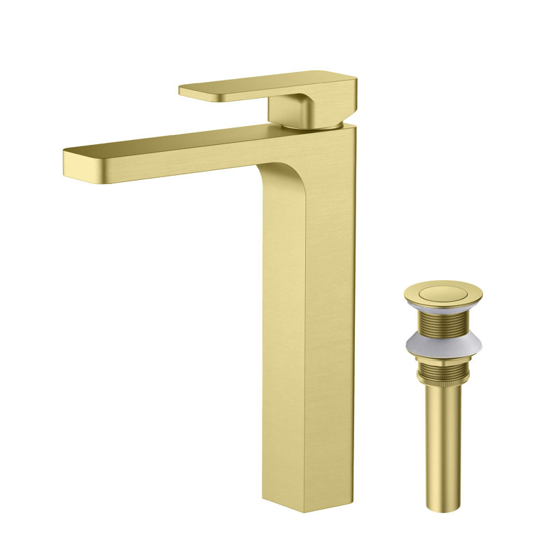 Blaze Single-handle Bathroom Faucet with Drain Assembly, Brushed Gold