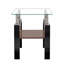 Table basse carrée en verre, ensemble de 2 tables de salon, ensemble de 2 tables de thé moderne trempé avec plateau en MDF et table de bout transparente / noire-529655433-529655429