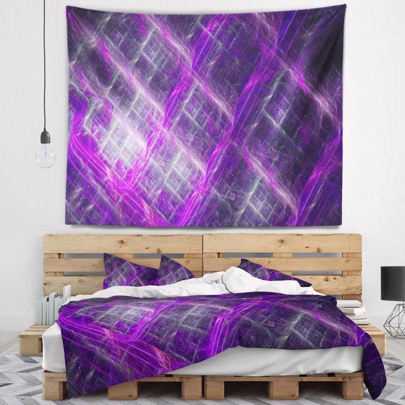 Tapisserie mauve abstraite mauve, H 68 po x l 80 po