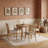 5-Piece Extendable Round Dining Table Set with 4 Upholstered Chairs, Space-Saving Kitchen Dining Set with Drop Leaf