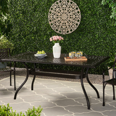 Table de terrasse rectangulaire en fonte d'aluminium
