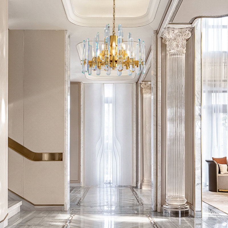 Large Crystal Chandelier  K9 Chandeliers for Staircase ,Large Ceiling Pendant Light Fixtures Luxury Chandelier for High Ceiling Foyer Living Room Bedroom