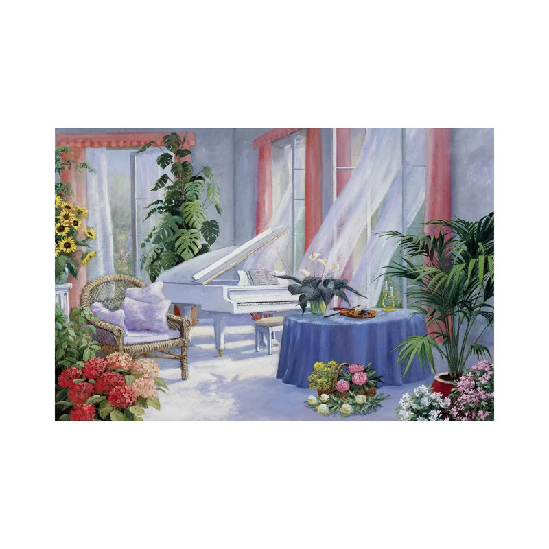 White Piano 1 Piece Wrapped Canvas Painting