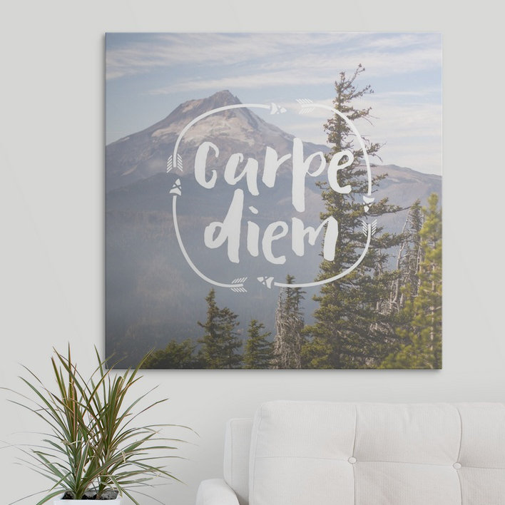 « carpe diem indemnité i-sentiments », impression, H 35 po x l 35 po x P 1,5 po, Toile