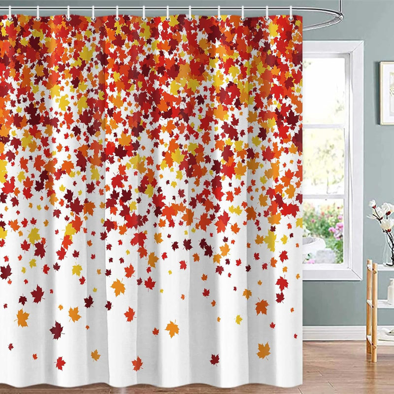Rideau de douche Fall, feuilles d'érable d'automne, rideaux de salle de bain Farm