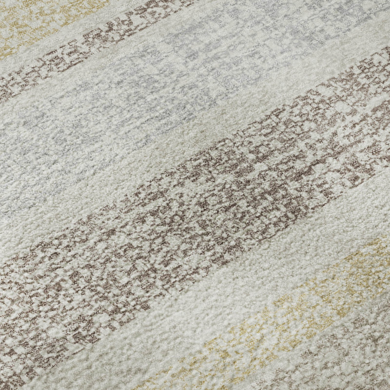 Premium Machine Washable Mayfield AMF2122 Striped Rug, Ivory, 5' x 7'6"