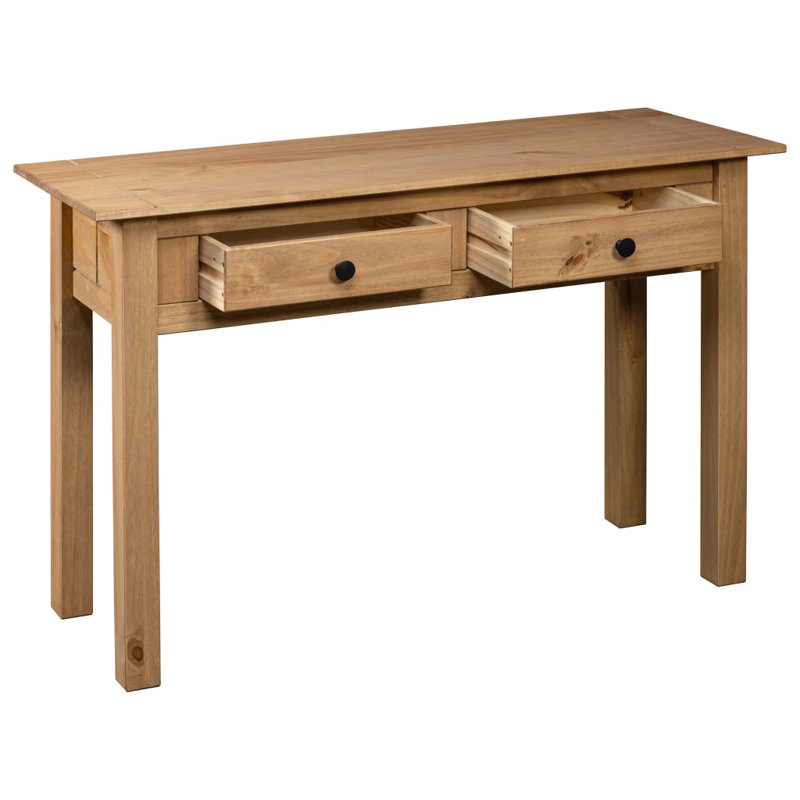 Console Table Entryway Table Side Table Solid Pine Wood Panama Range, Dark Brown/Gray