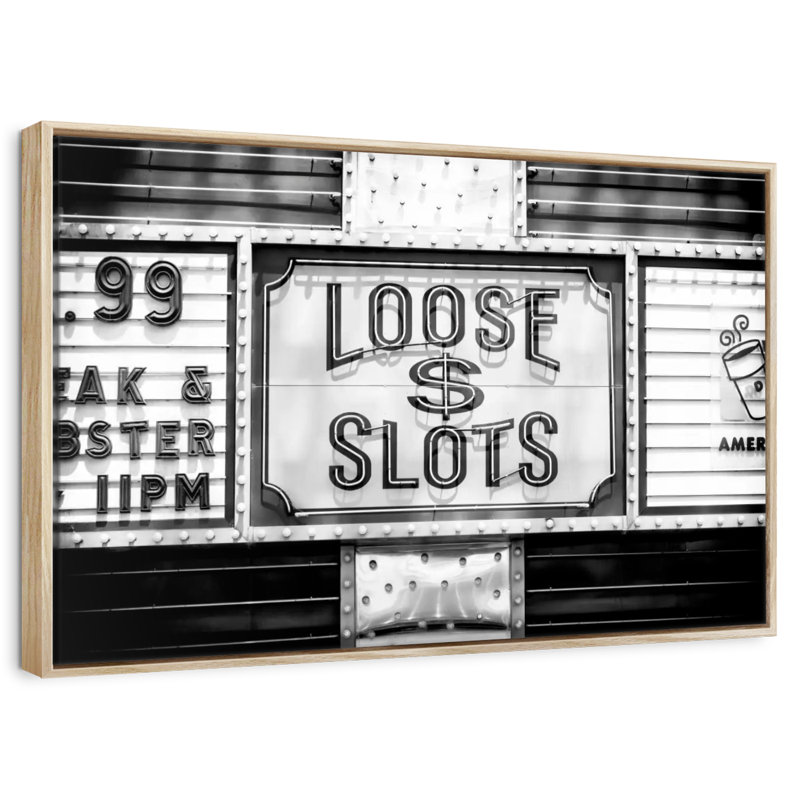 Loose Dollar Slots, Floating Frame Natural Wood, 19" X 13"