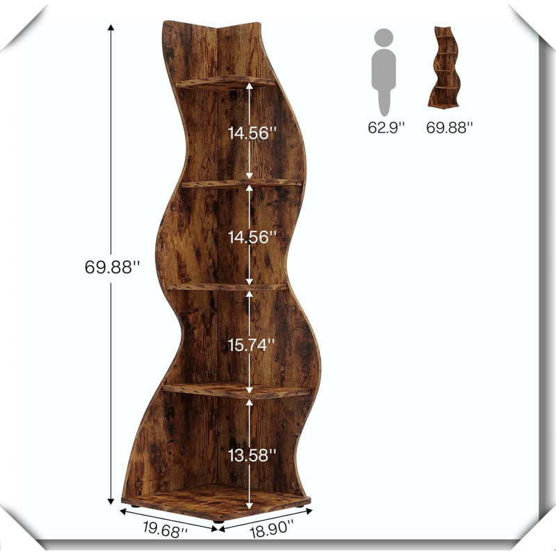 Support pour plante à 5 niveaux, Brun