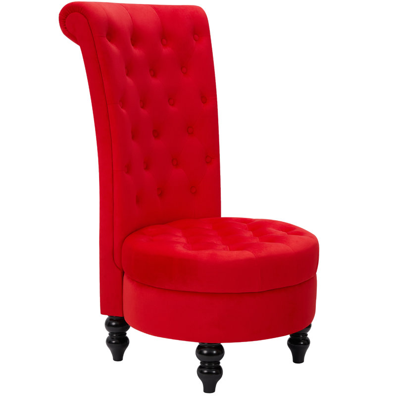 Annig Velvet Side Chair, Red Velvet