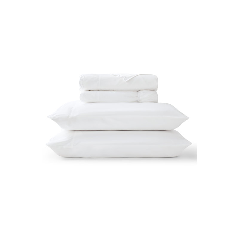 Scallop Edge Sheet Set, White, King Sheet Set