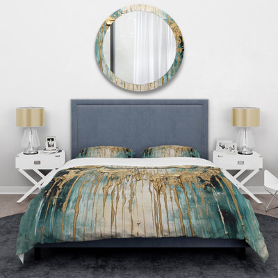 Gilded Daydreams VI - Abstract Minimalism Duvet Cover Set