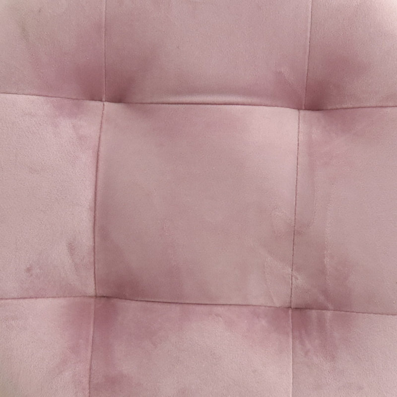 Fauteuil d'appoint 17 "en velours capitonné rose, fauteuil en métal doré