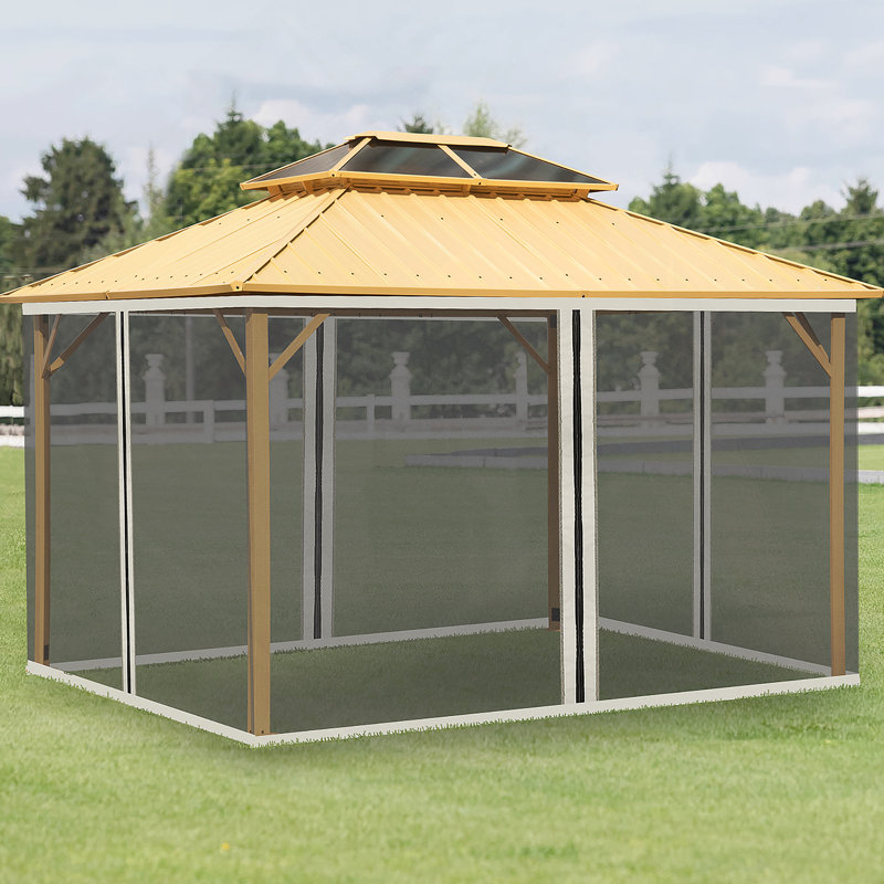 Filet de remplacement en filet de remplacement 10 pi x 13 pi Outsunny pour abris de jardin et tentes à auvent avec fermetures à glissière