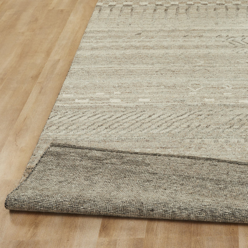 Nomad Haven Wool Hand Knotted Area Rug in Sandstone, 4' x 6'