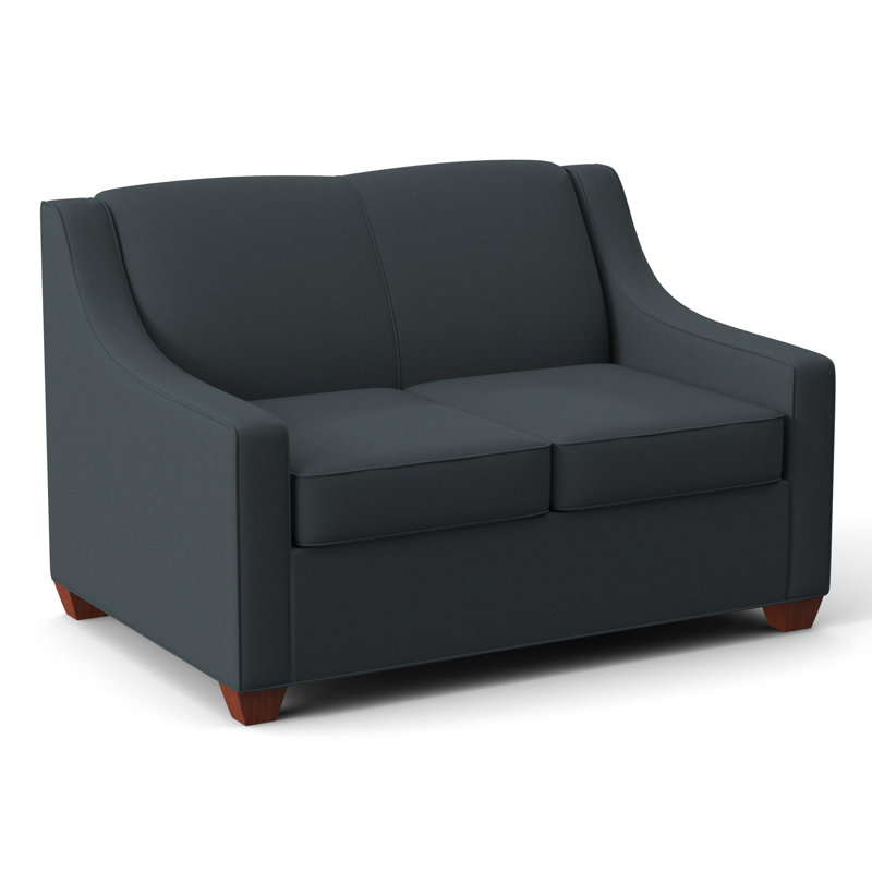 Phillips 52" Square Arm Loveseat with Reversible Cushions, BM Cherry, Connelly Blue Jay