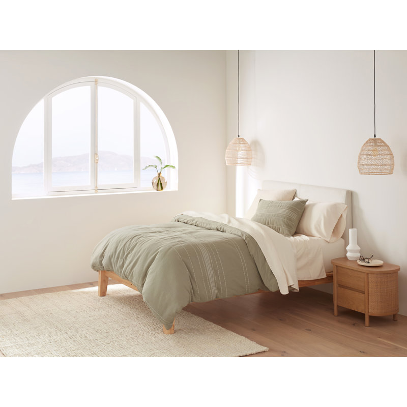 Farmhouse / Country Organic Cotton Striped Duvet Cover