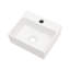 Lavabo de salle de bain mural rectangulaire en céramique blanche 13,6 x 11,6 pouces, teint, faible absorption d'eau, style flottant, accessoires de montage avec lavabo simple, surface lisse acide, moderne