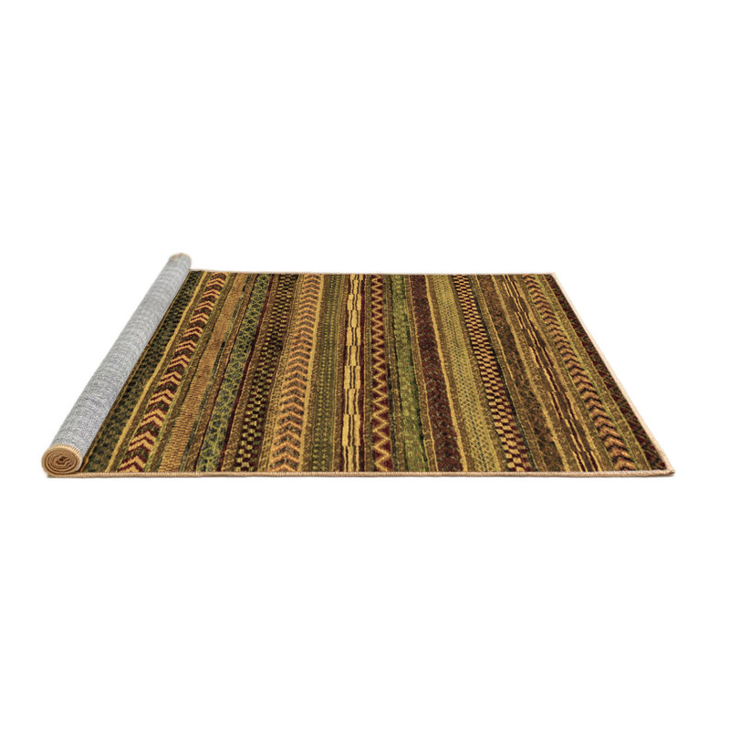 Tapis brun lavable à la machine Abstract 2263, Carré 4 pi