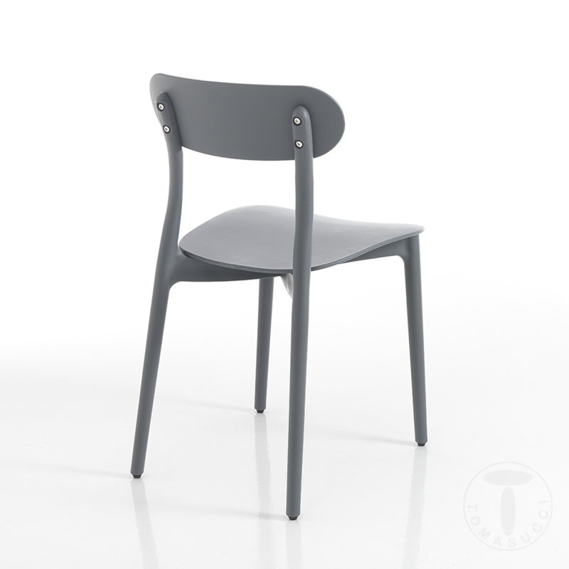 45cm H Ladder Back Side Chair, Grey
