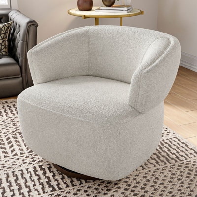 Carnley Fully Assembled Upholstered 360° Swivel Barrel Chair