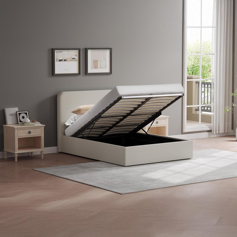Upholstered Ottoman Bed,  Small Double (4')